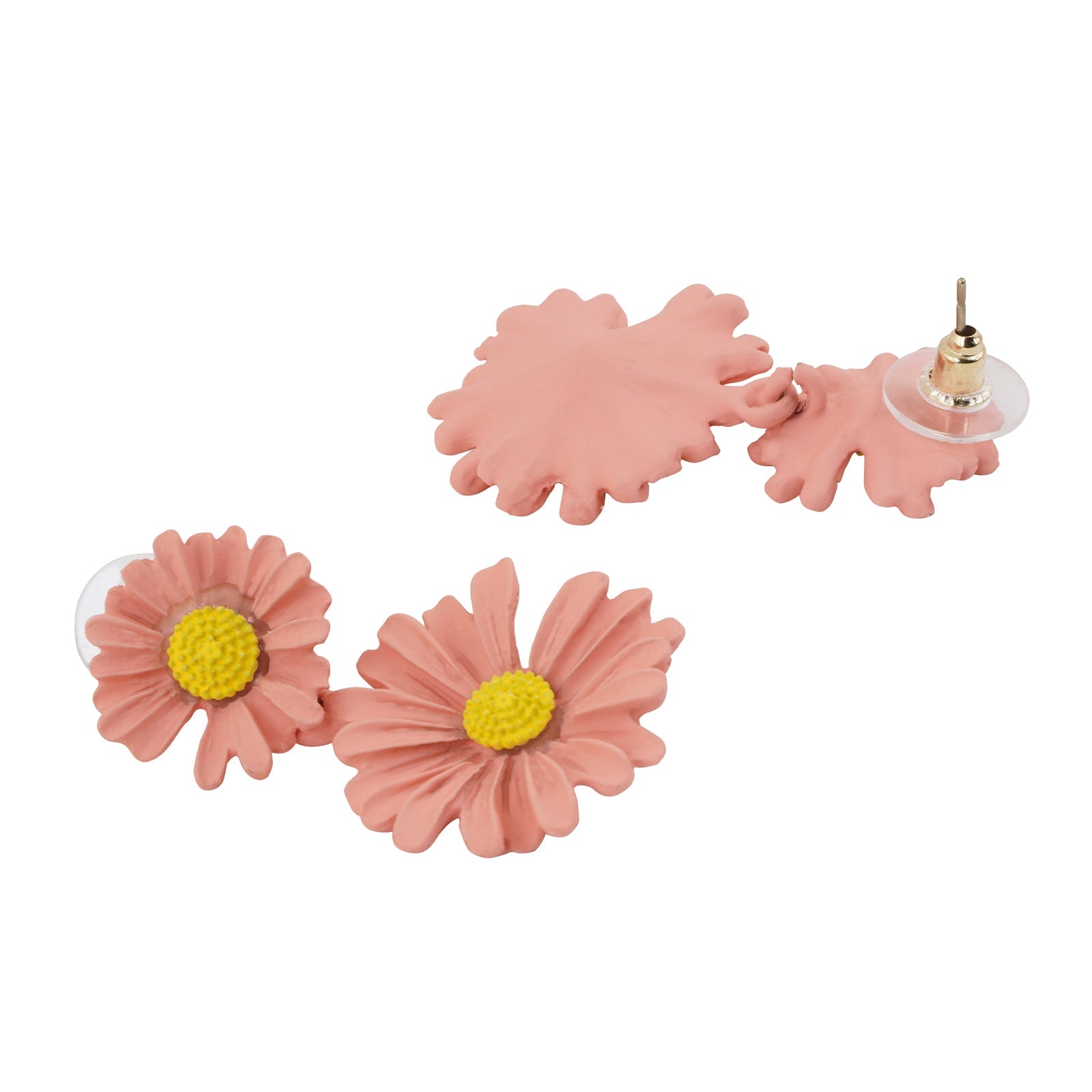 Maci Peach Petal Floral Earring