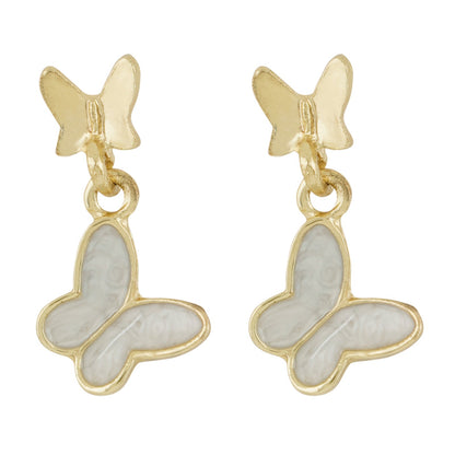Bailley White Butterfly Earrings