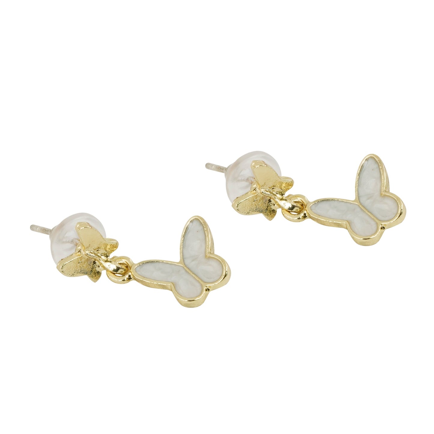 Bailley White Butterfly Earrings