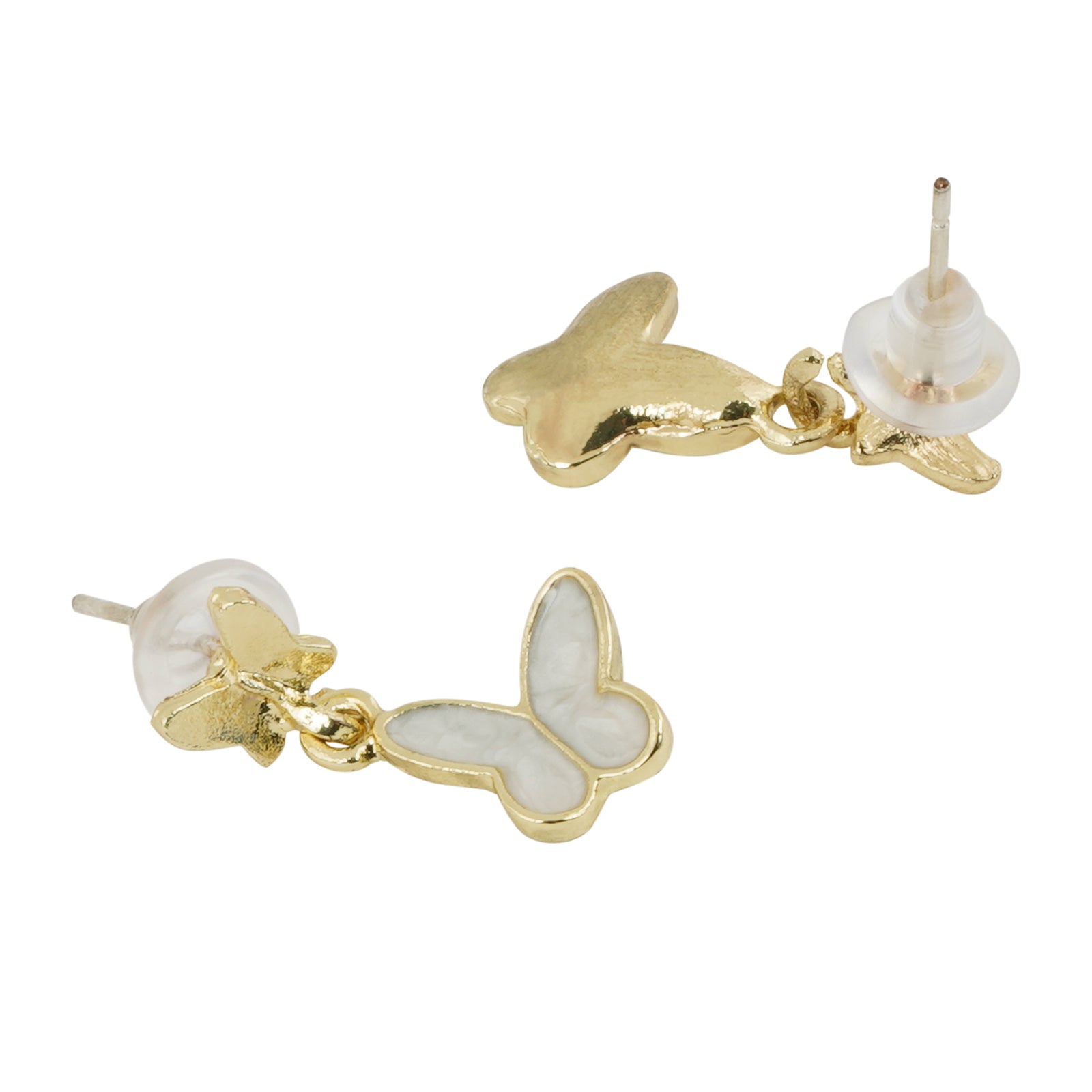 Bailley White Butterfly Earrings