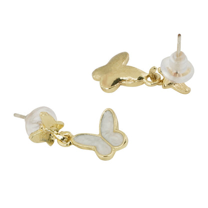 Bailley White Butterfly Earrings