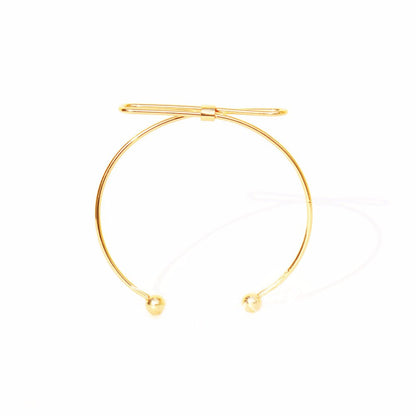 Elegant Bow Open Cuff Gold Bracelet - Joker & Witch