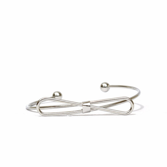 Elegant Bow Open Cuff Silver Bracelet - Joker & Witch