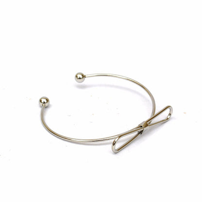 Elegant Bow Open Cuff Silver Bracelet - Joker & Witch