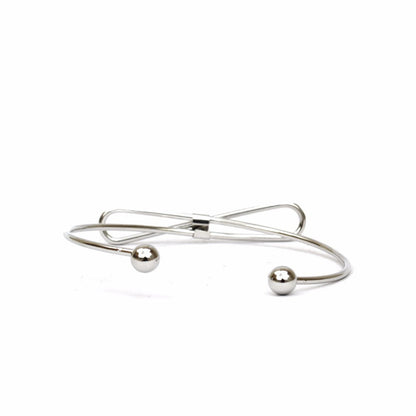 Elegant Bow Open Cuff Silver Bracelet - Joker & Witch