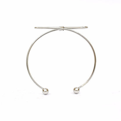 Elegant Bow Open Cuff Silver Bracelet - Joker & Witch