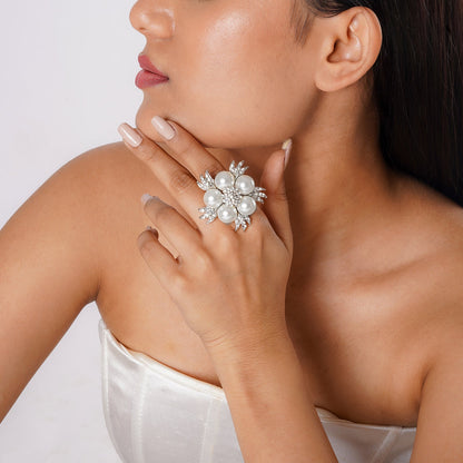 Pearlena Pearl Silver Ring