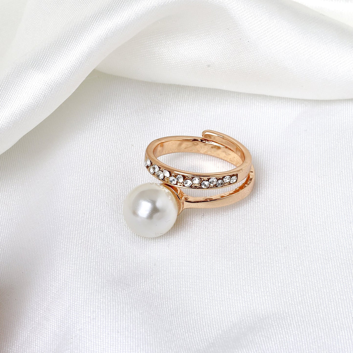 Aquamarina Pearl Gold Ring