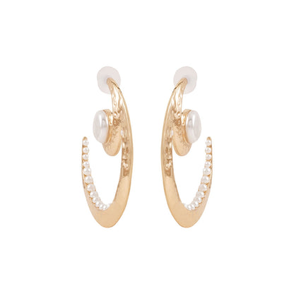 Marine Pearl Gold Earrings