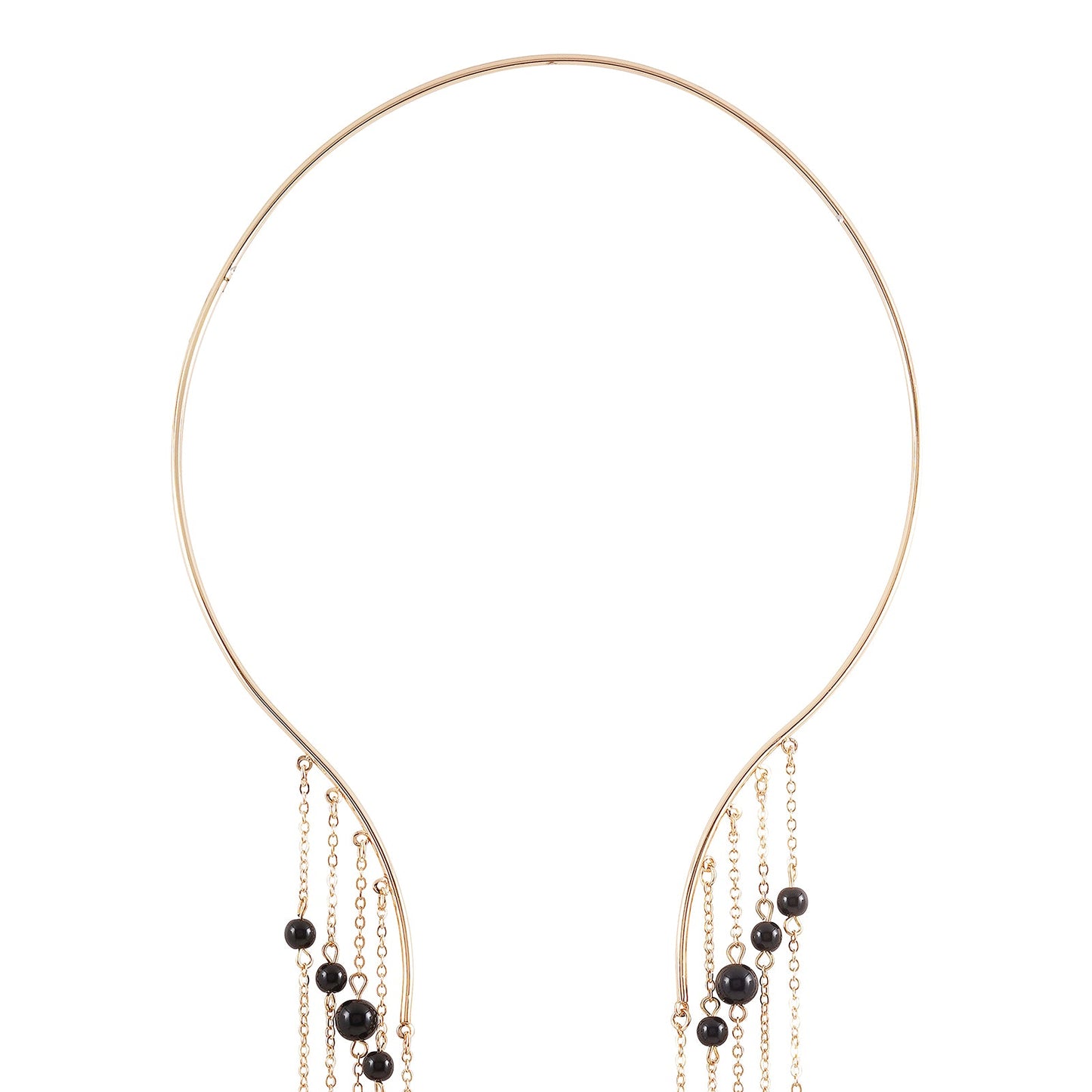 Aegle Golden Black Bead Necklace