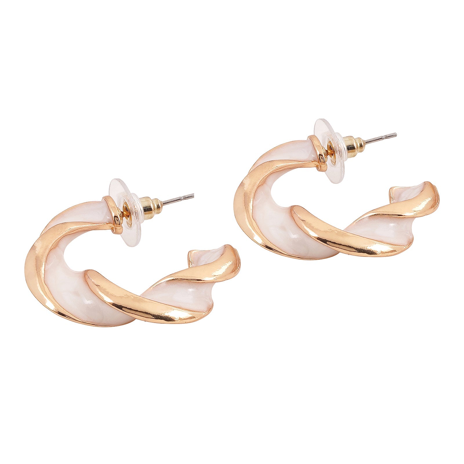 Tyche Gold And White Earrings