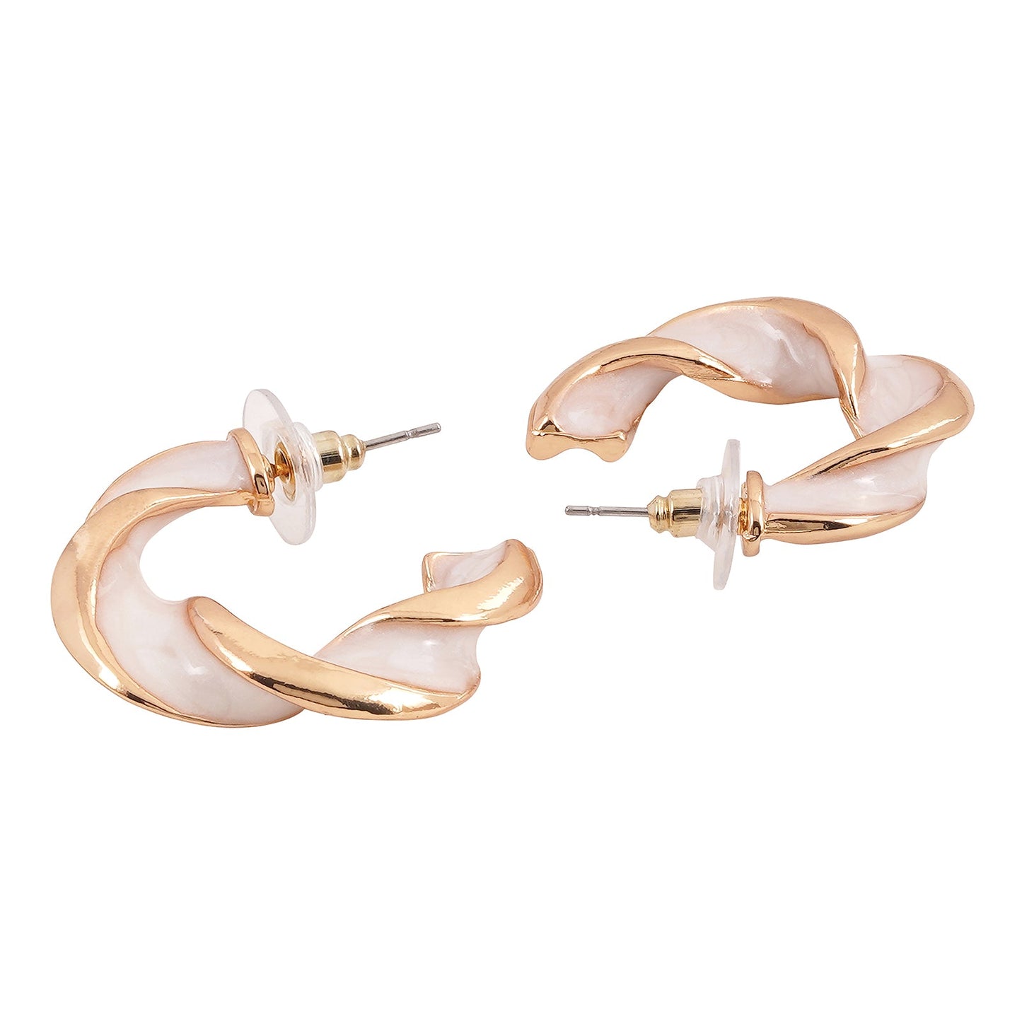 Tyche Gold And White Earrings