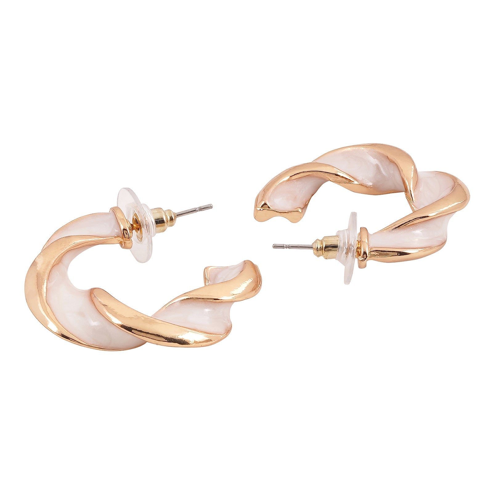 Tyche Gold And White Earrings