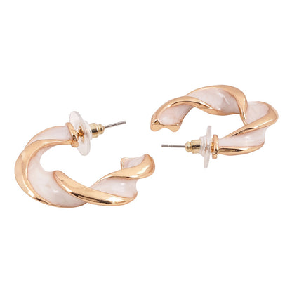 Tyche Gold And White Earrings