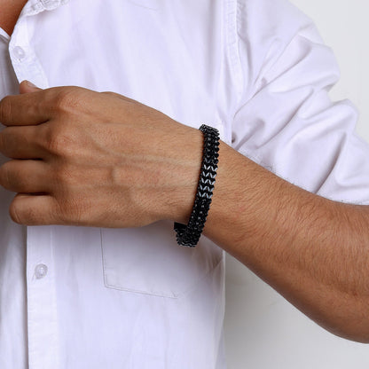 Perseus Black Stainless Steel Chain Bracelet
