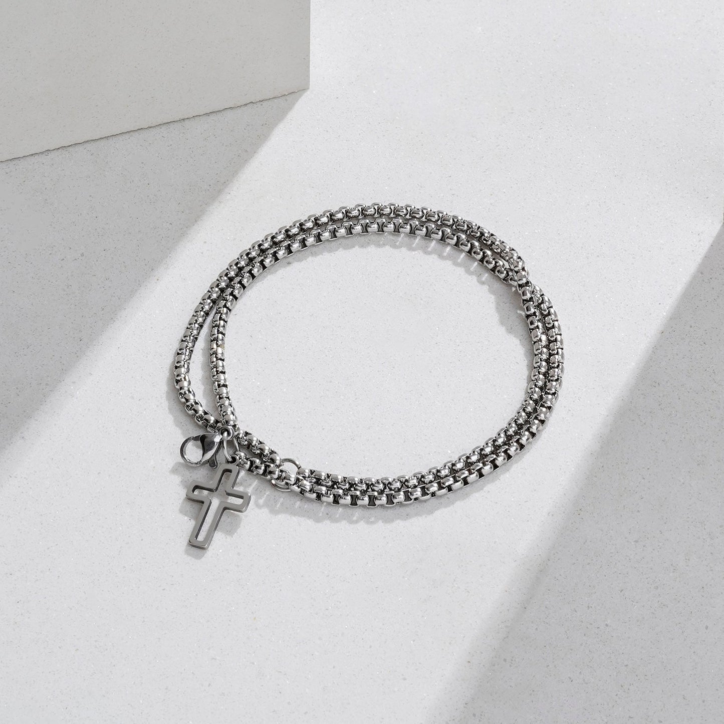 Pollux Double Row Cross Bracelet