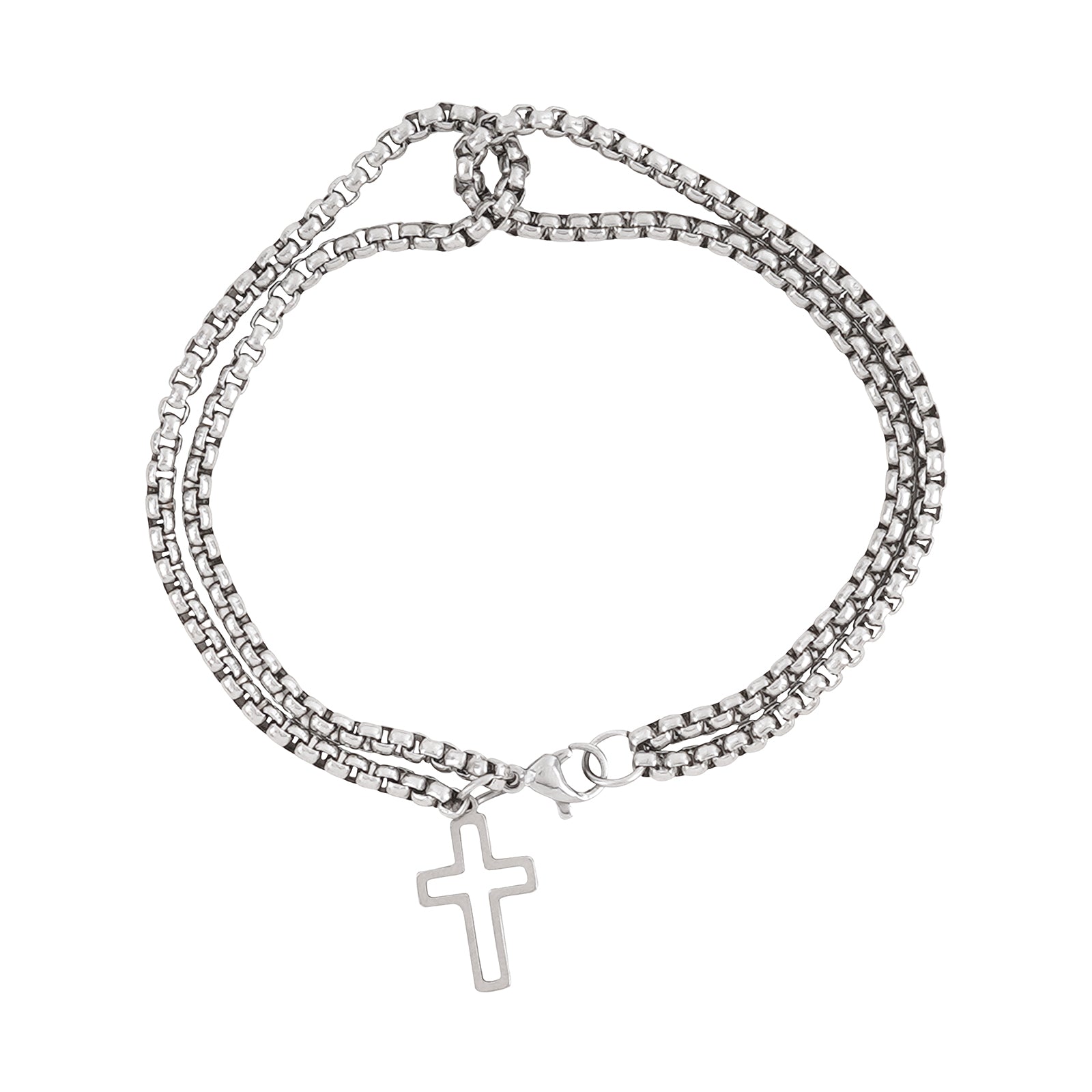 Pollux Double Row Cross Bracelet
