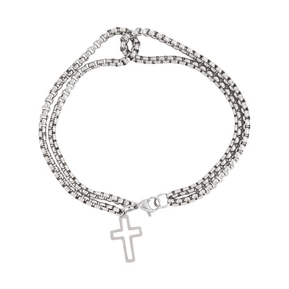 Pollux Double Row Cross Bracelet