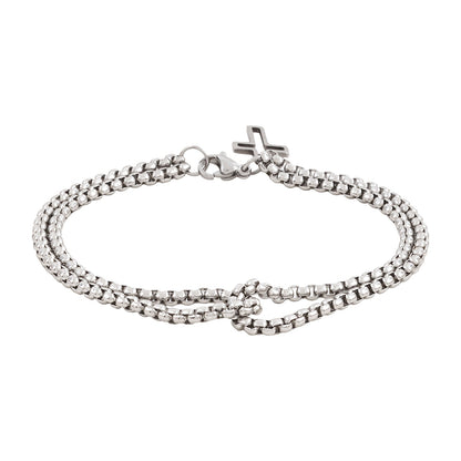 Pollux Double Row Cross Bracelet