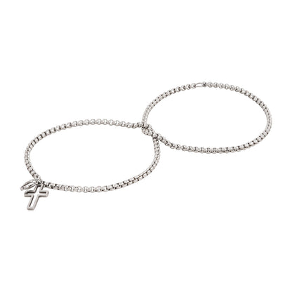 Pollux Double Row Cross Bracelet