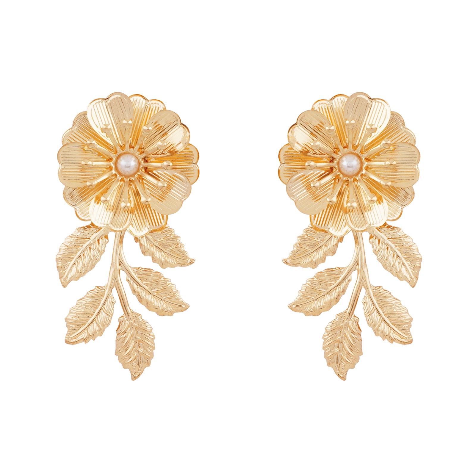 Poinsettia Gold Earrings