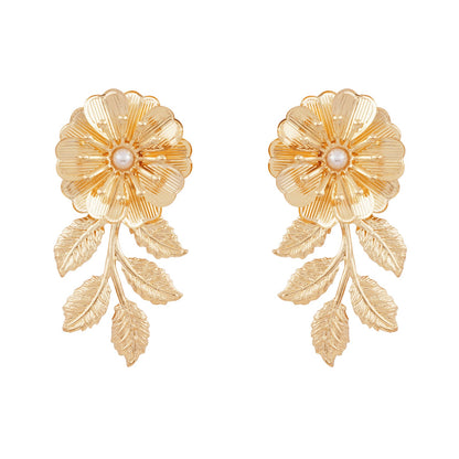 Poinsettia Gold Earrings