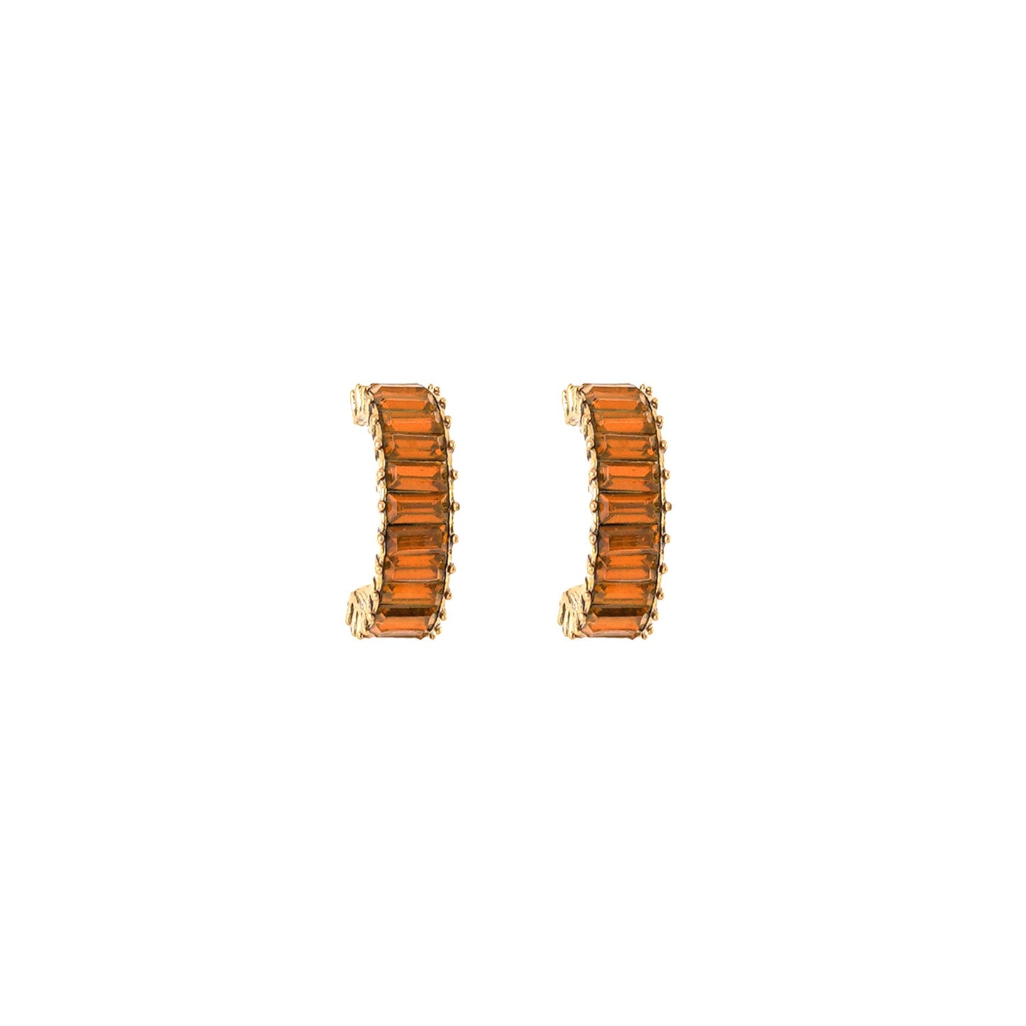 Ula Hoop Orange Stone Earrings