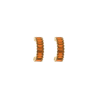 Ula Hoop Orange Stone Earrings