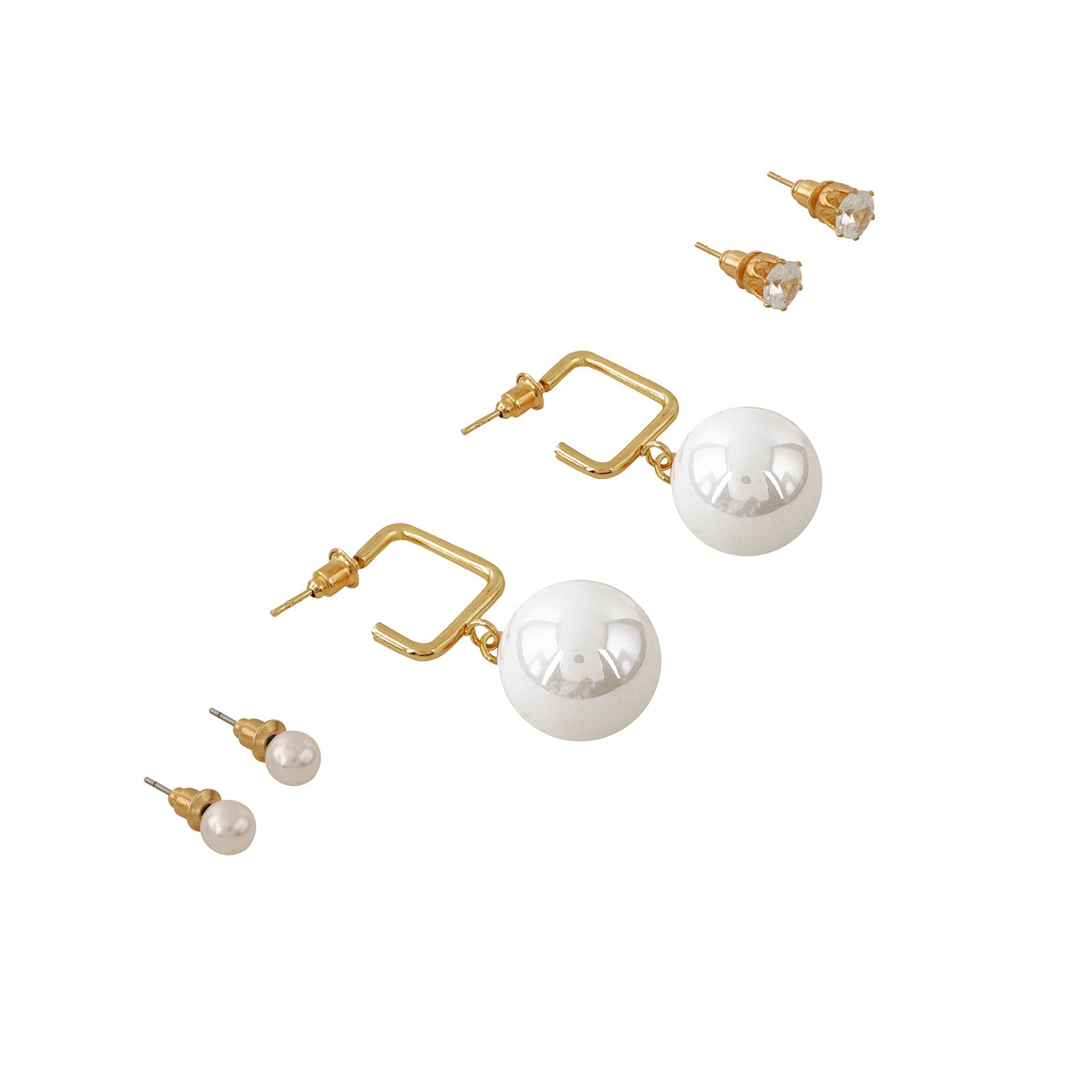 Yuna White & Gold Earrings