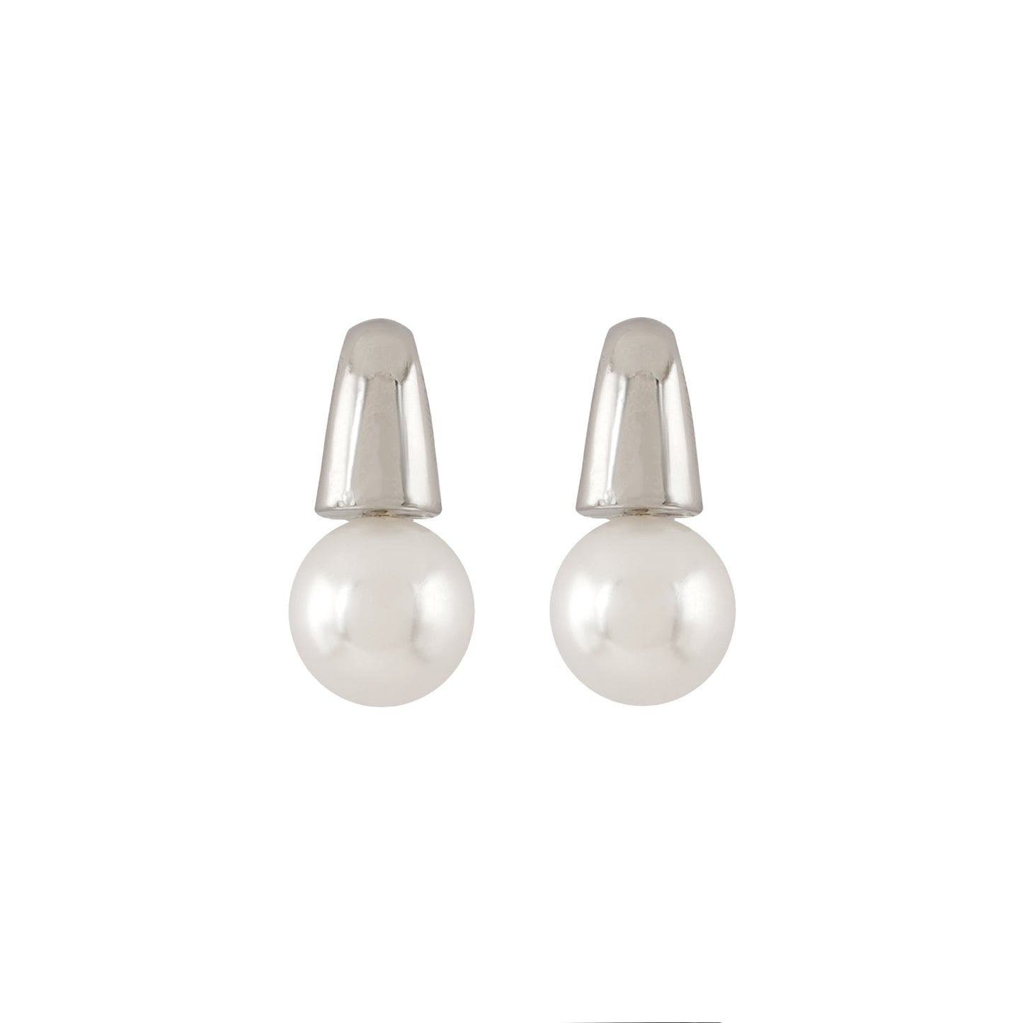Nari White & Silver Earrings