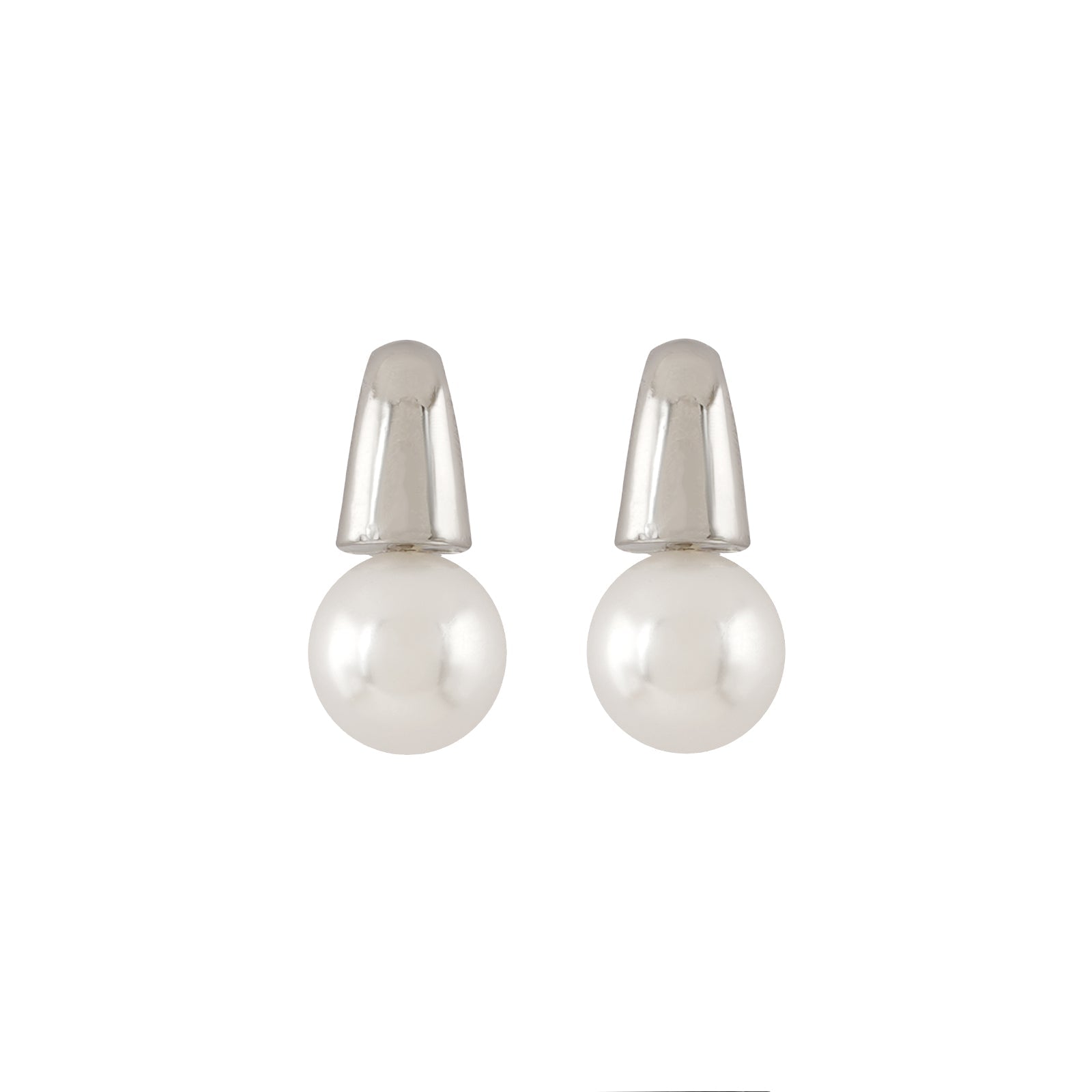 Nari White & Silver Earrings
