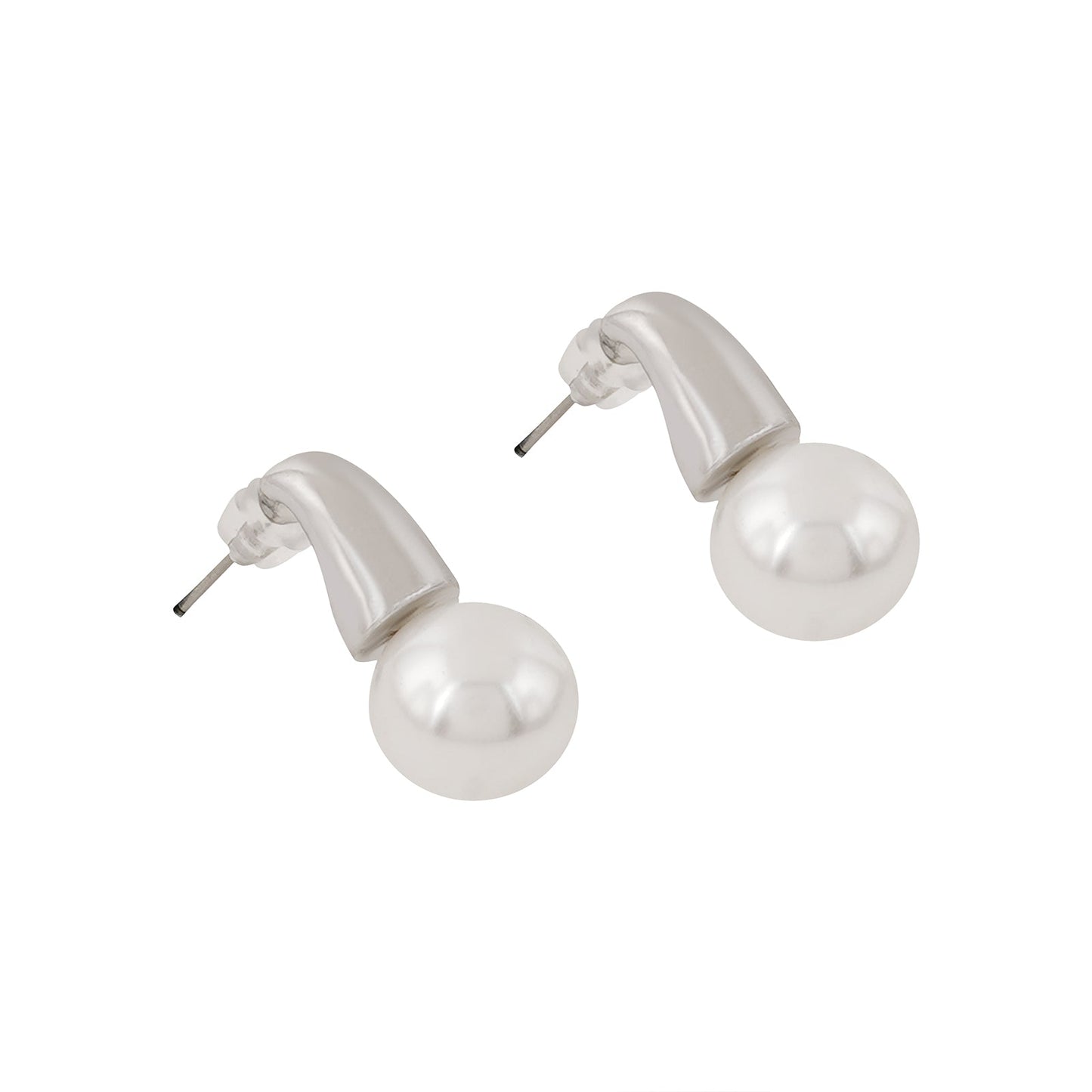 Nari White & Silver Earrings