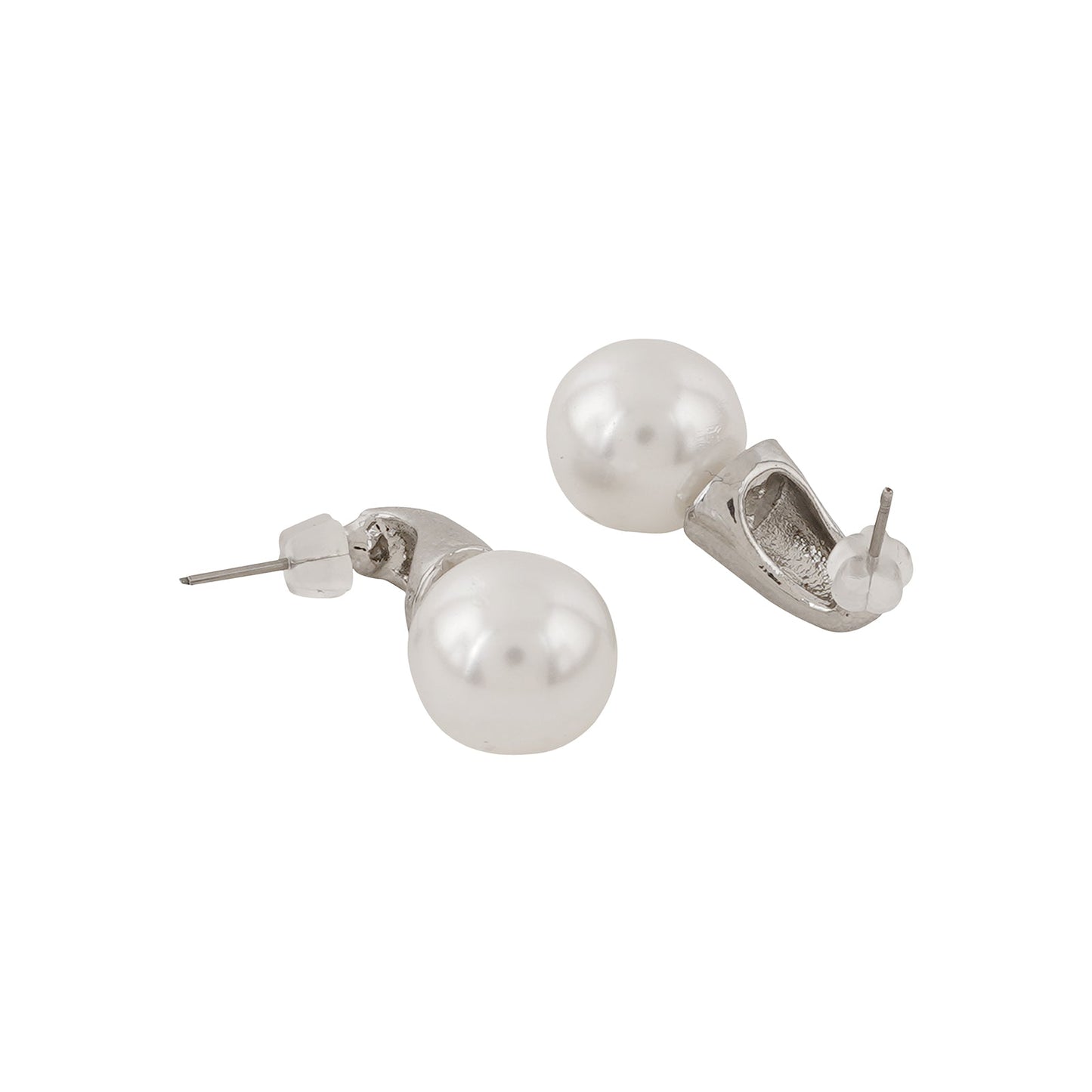 Nari White & Silver Earrings