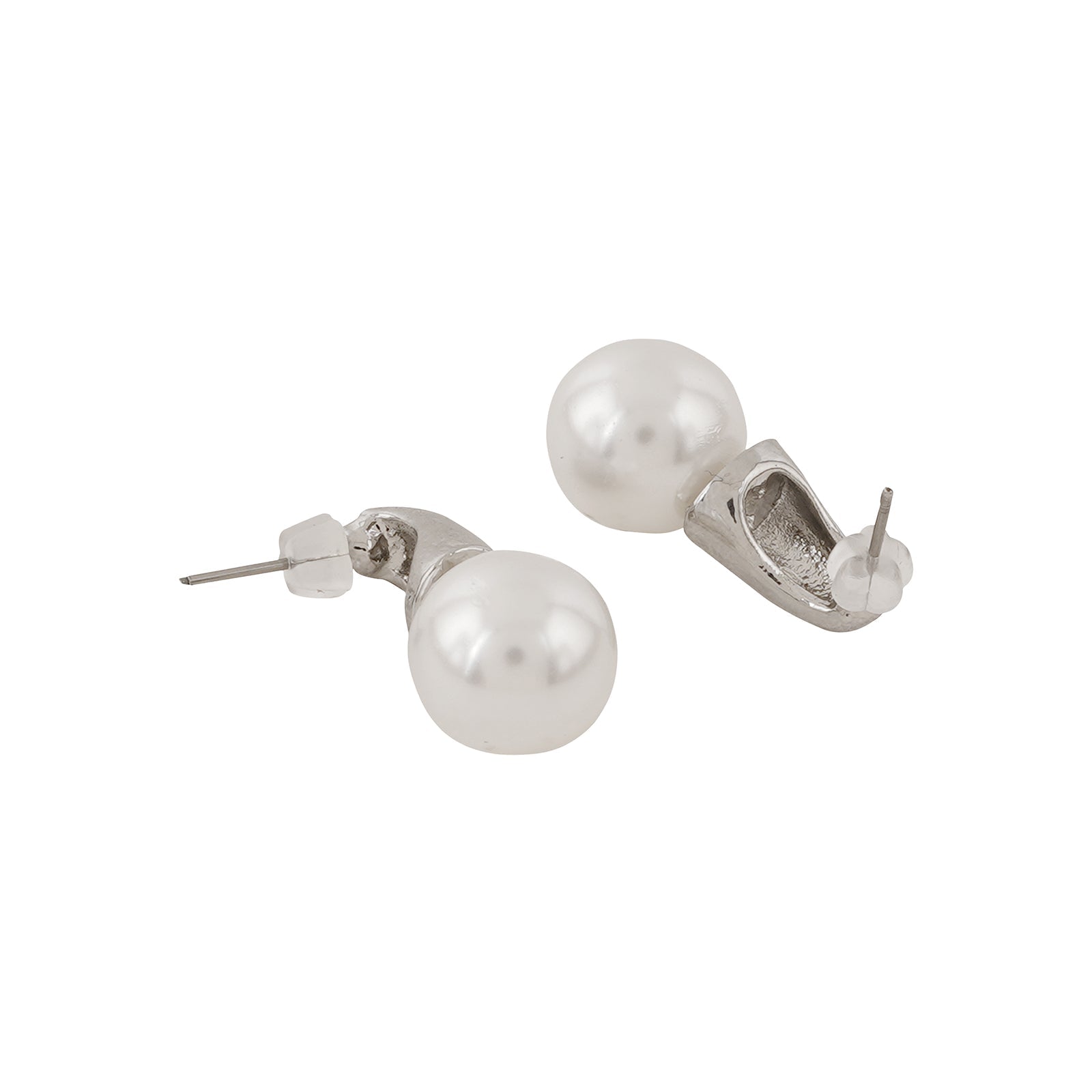 Nari White & Silver Earrings