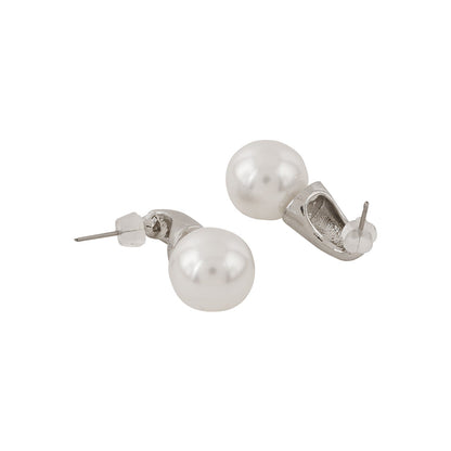 Nari White & Silver Earrings