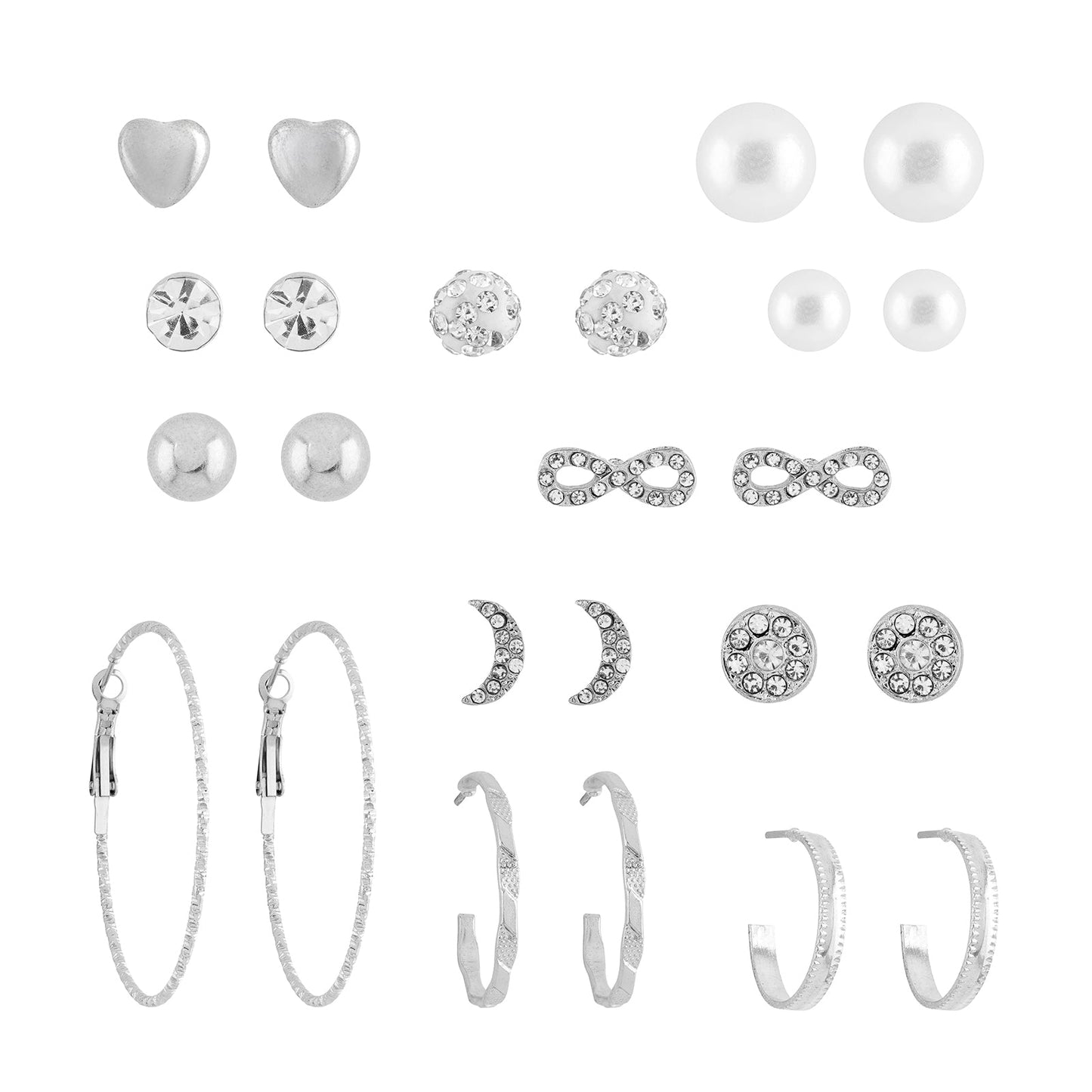 Stay Silver Earring Set