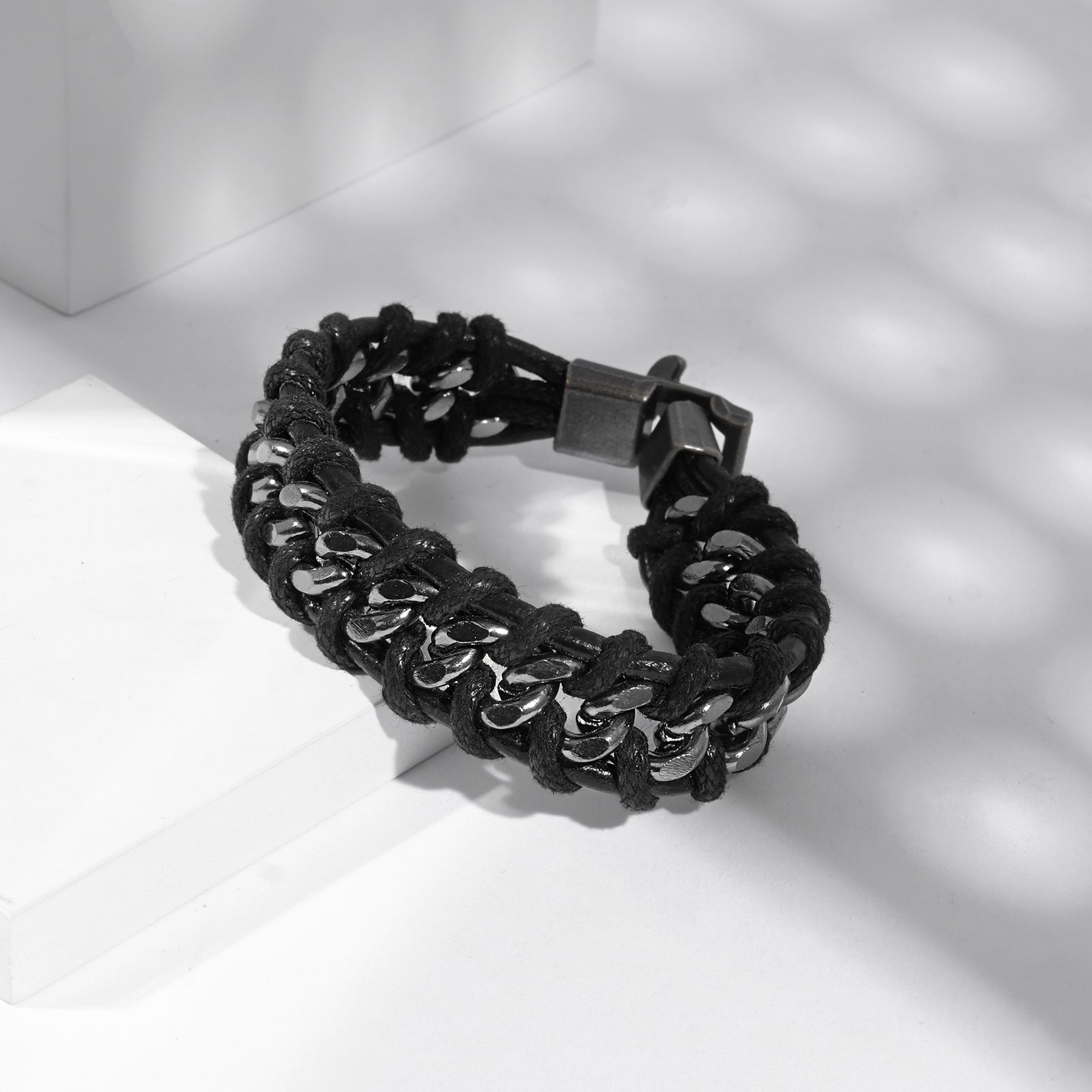 Typhon Silver Black Men's bracelet