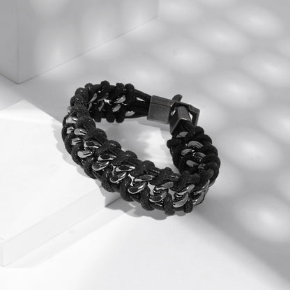 Typhon Silver Black Men's bracelet