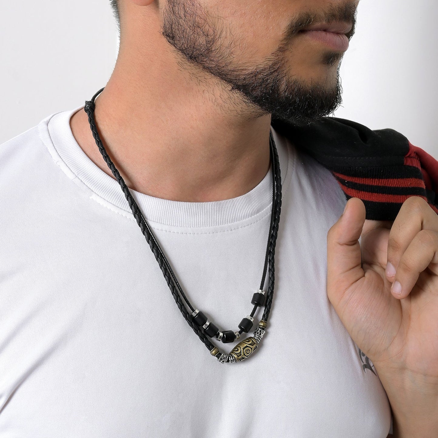 Severus Men's Black Layered Necklace