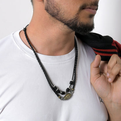 Severus Men's Black Layered Necklace