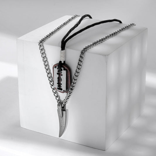 Polin Men's Layered Black Necklace