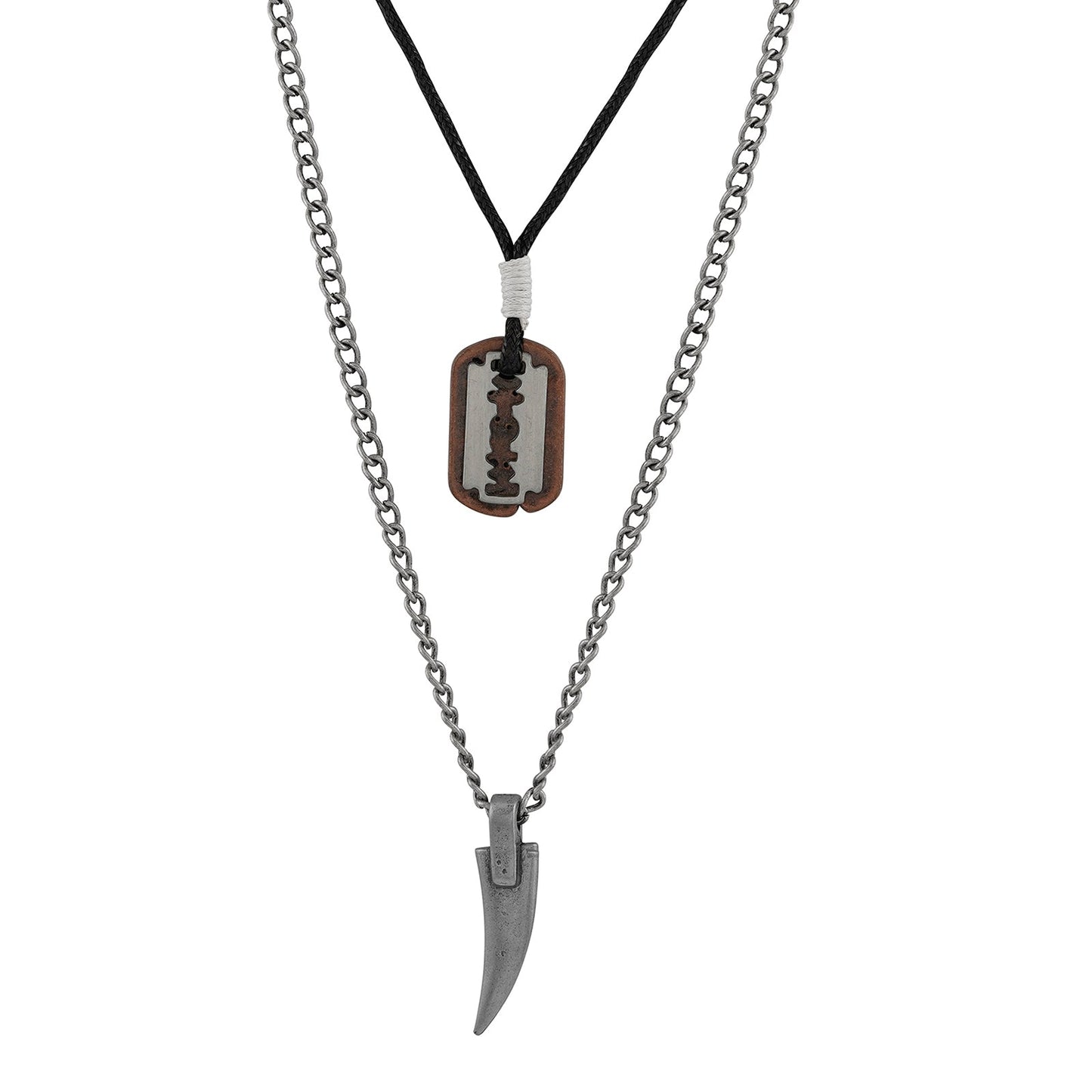 Polin Men's Layered Black Necklace