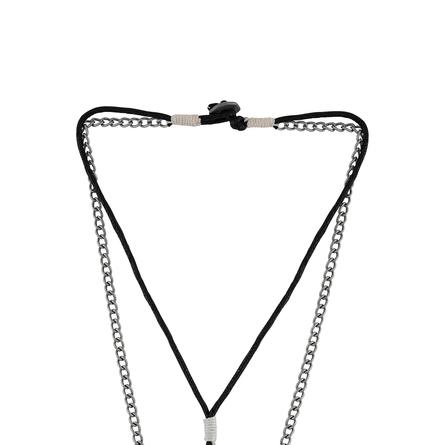Polin Men's Layered Black Necklace
