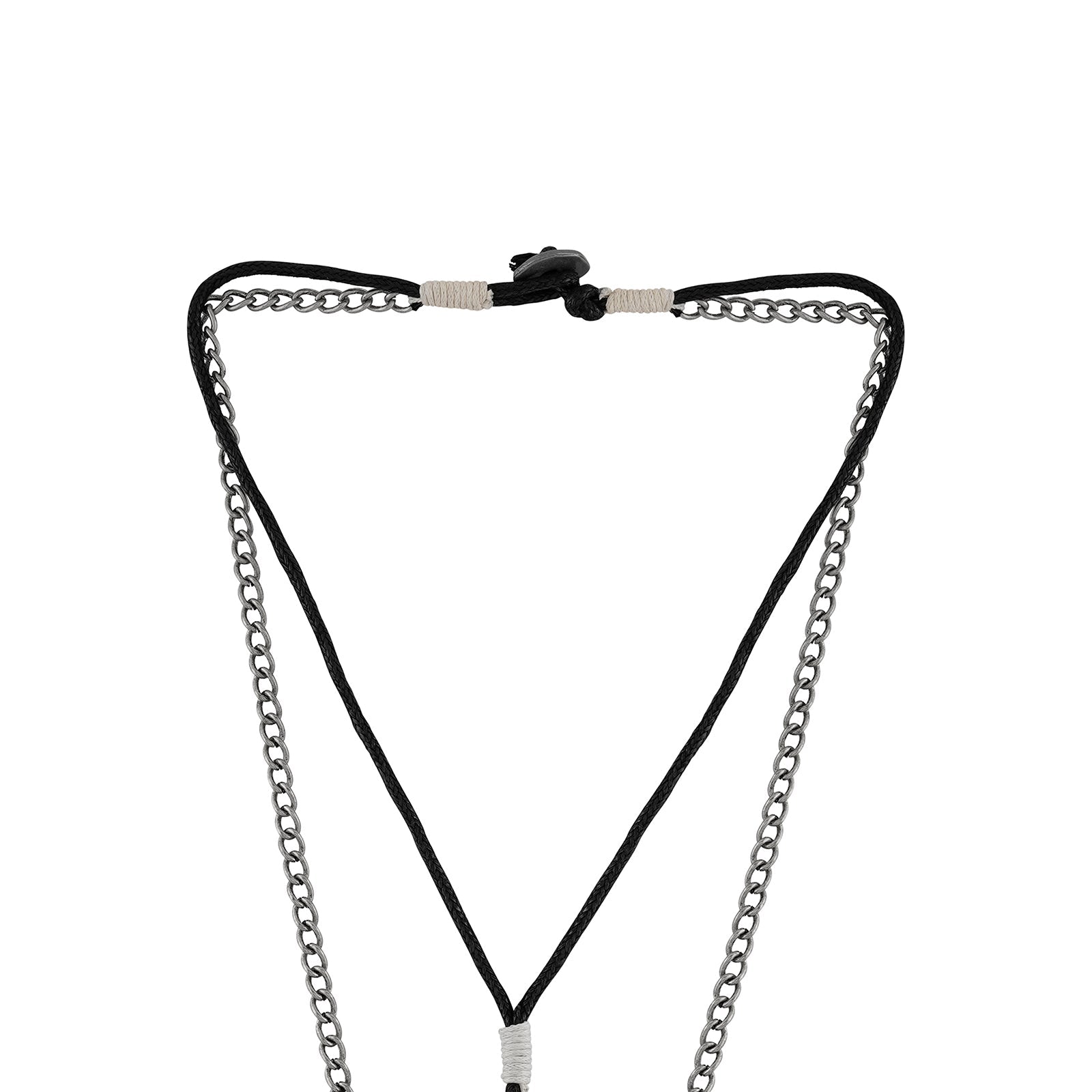 Polin Men's Layered Black Necklace
