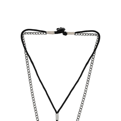 Polin Men's Layered Black Necklace