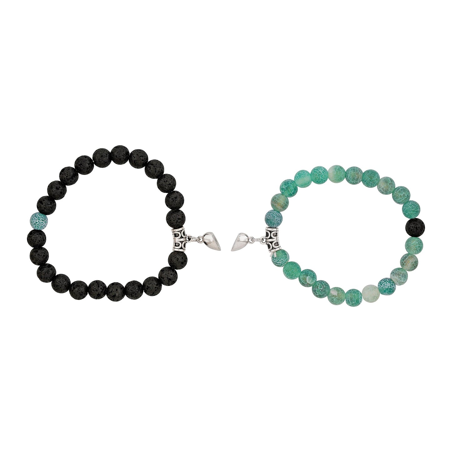 Sparks Fly Black And Blue Couple Beaded Bracelet