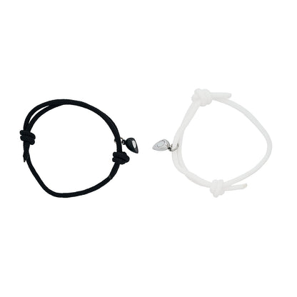 Love Story Black And White Couple Beaded Bracelet