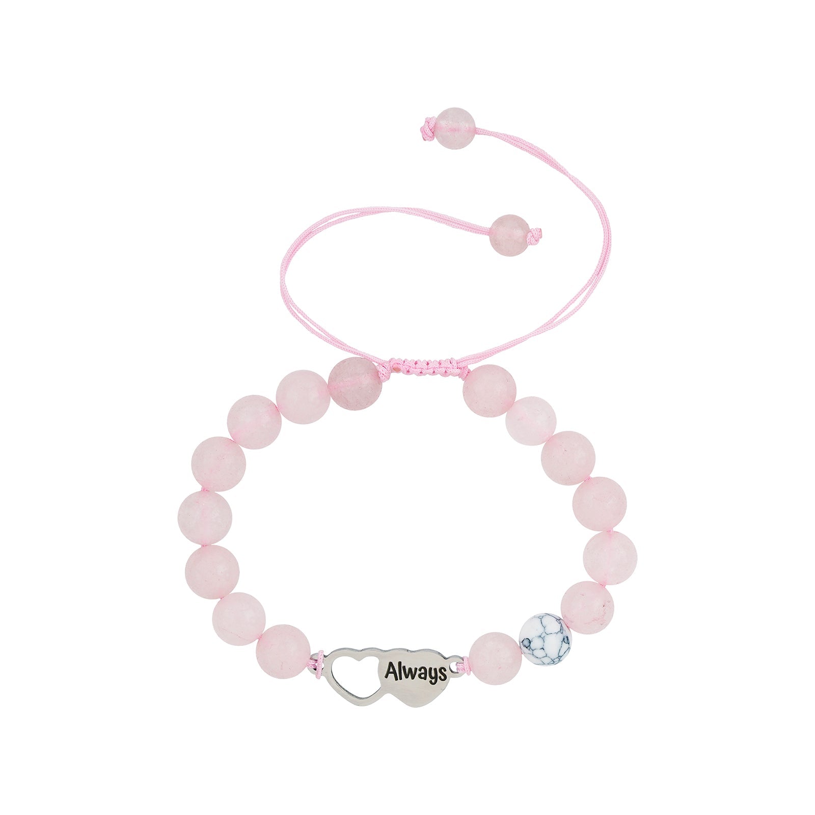 Enchanted Pink And White Couple Beaded Bracelet