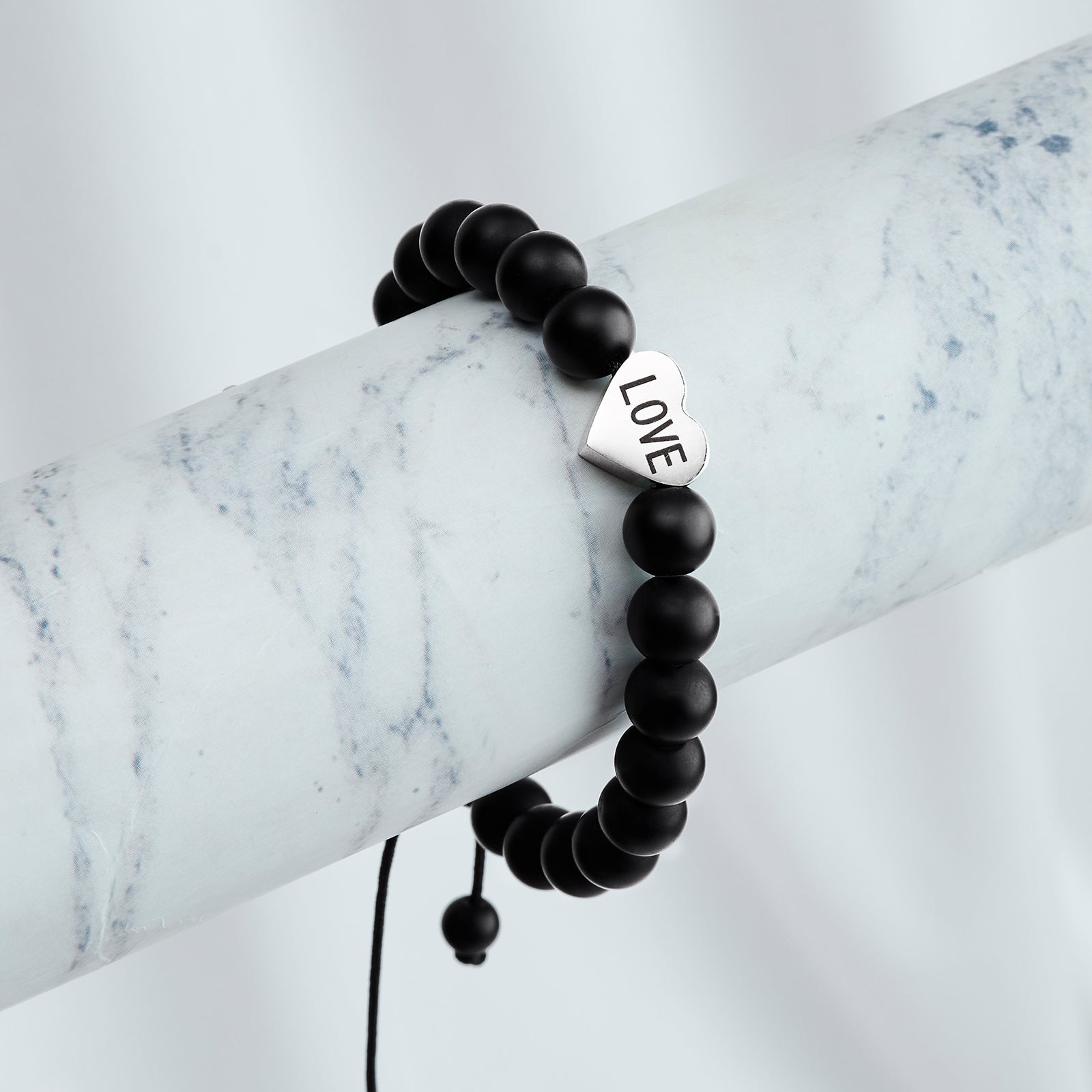 Today Was a Fairytale Black Couple Beaded Bracelet