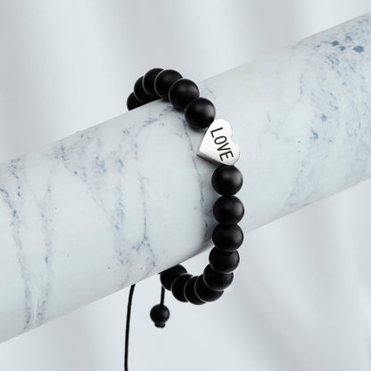 Today Was a Fairytale Black Couple Beaded Bracelet